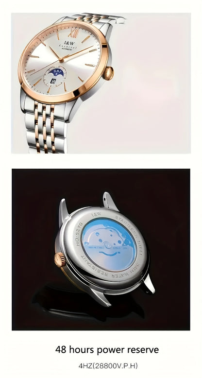 I&W Carnival High-End Brand Orologio Meccanico da Uomo in Acciaio Inossidabile con Mirino in Sapphire, Orologio Sportivo alla Moda da Uomo, Regali per le Vacanze, Senza Batteria