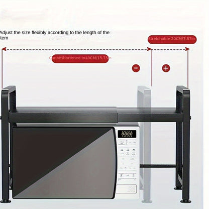 1pc Scaffale Di Stoccaggio Multifunzionale, Scaffale Di Cottura Di Riso Estensibile Per Cucina, Scaffale Per Forno A Microonde, Scaffale Di Stoccaggio Per Friggitrice Ad Aria, Scaffale Di Stoccaggio Per Utensili, Accessori Per Cucina, Bagno, Camera Da Let