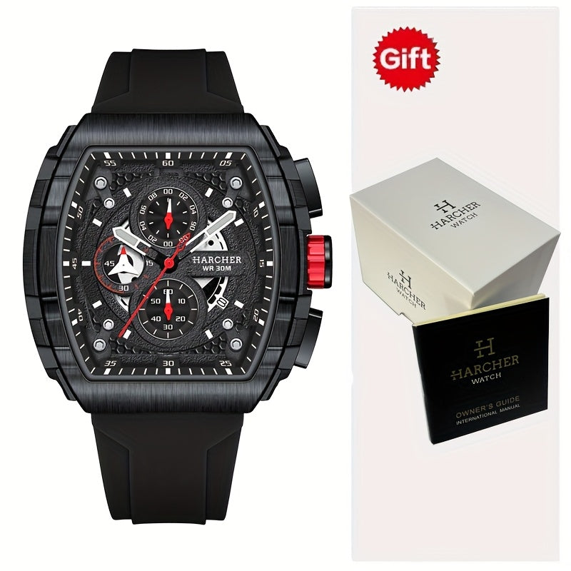 Orologi da polso da uomo H, movimento al quarzo ad alta precisione, cinturino in silicone, impermeabile, calendario, design multifunzionale, orologi da uomo eleganti