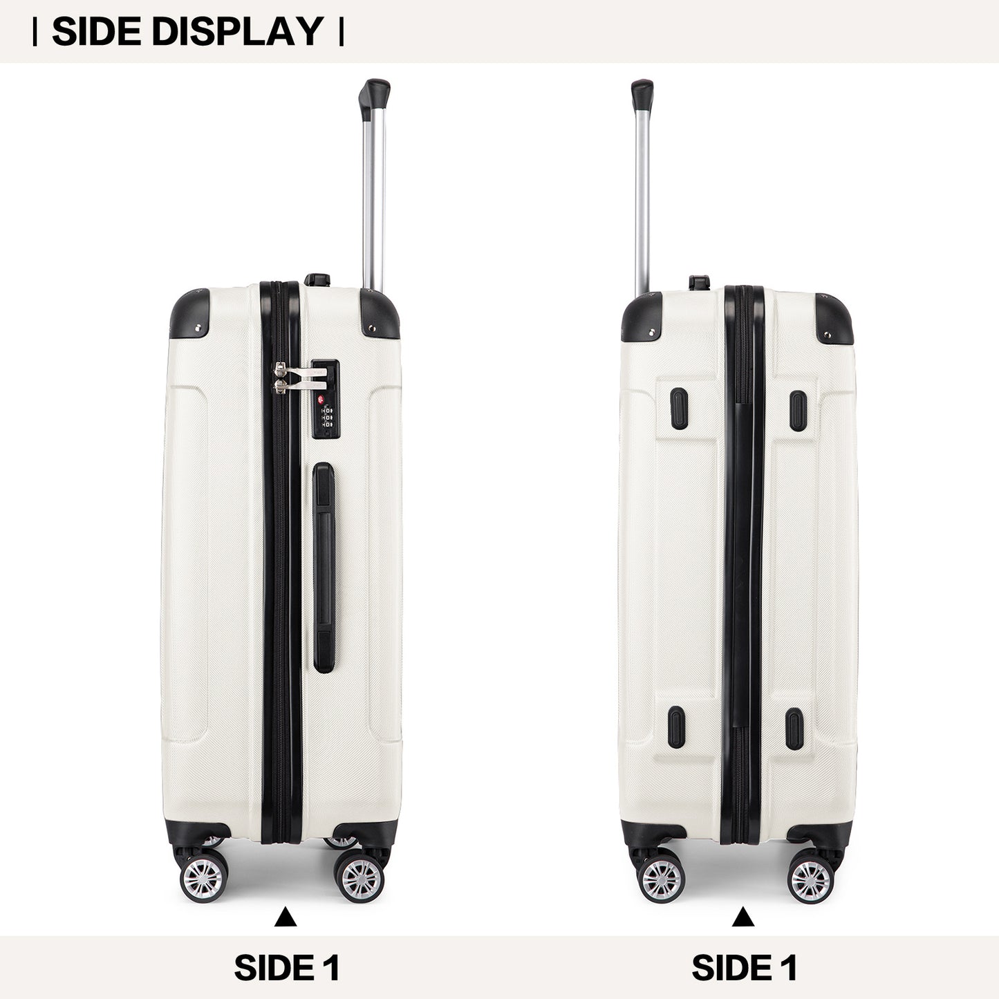 Set da 3 valigie beige con design panda per campeggio, valigia rigida in ABS con lucchetto a combinazione e rotelle girevoli, regalo per il rientro a scuola, Black Friday, Giorno del Ringraziamento, Natale e festività