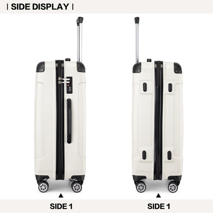 Set da 3 valigie beige con design panda per campeggio, valigia rigida in ABS con lucchetto a combinazione e rotelle girevoli, regalo per il rientro a scuola, Black Friday, Giorno del Ringraziamento, Natale e festività