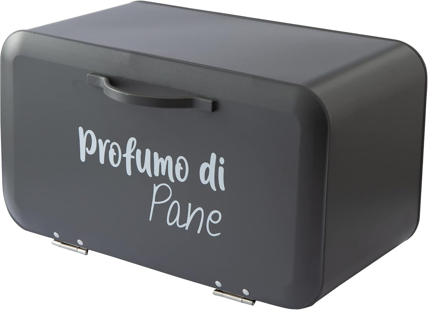 Baroni Home Portapane Grigio Antracite | Beige con Apertura Frontale e Chiusura Ermetica 34x19x17 cm, Cassetta Pane in Metallo, Scatola Contenitore per Pane e Panini Proteggi Freschezza, Anti-mosche, Ideale per Pane Fatto in Casa, Porta-Pane Design Modern