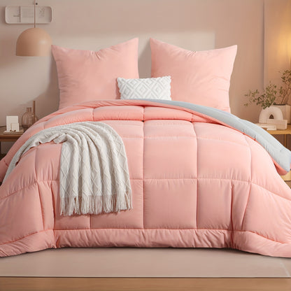 Set copripiumino 2/3 pezzi, trapunta calda e leggera, piumone reversibile con federe 80X80, imbottitura 300GSM, morbido e traspirante, adatto a tutte le stagioni, regalo di Natale per la famiglia