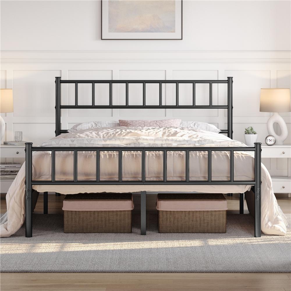 Costoffs Struttura Letto Moderno in Metallo con Testiera e Pediera con Spazio di Archiviazione per Appartamento Camera da Letto