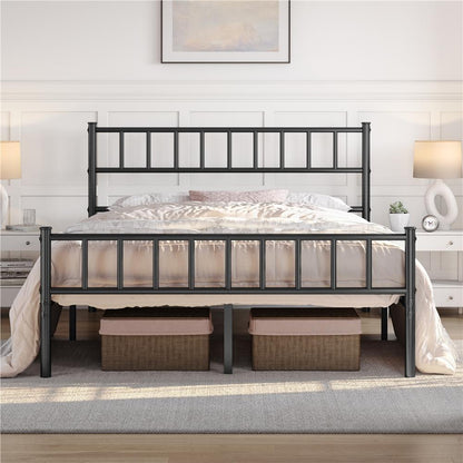 Costoffs Struttura Letto Moderno in Metallo con Testiera e Pediera con Spazio di Archiviazione per Appartamento Camera da Letto