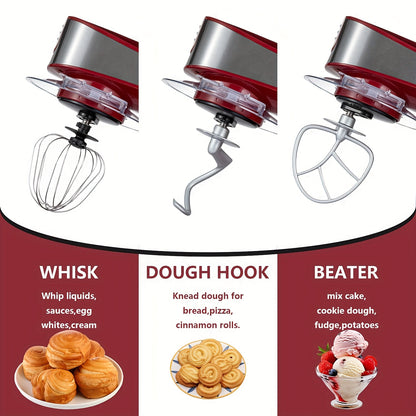 Robot da cucina 6 in 1, 1200W 6 velocità con pulsante a scatto, accessori con ciotola da 6L in acciaio inossidabile, impastatrice elettrica verticale, gancio per impasto, frusta, spatola, accessori per centrifuga, accessori per tritacarne e accessori per
