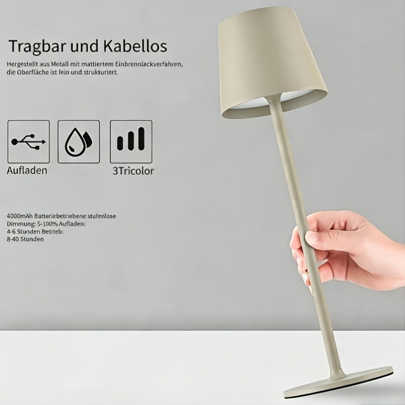 Set da 2/4 Lampade da Tavolo LED Senza Fili, 4000Mah Ricaricabile Luce Notturna Touch IPX7 Wireless Design Minimalista Per/Ristorante/Camera da Letto/Esterno