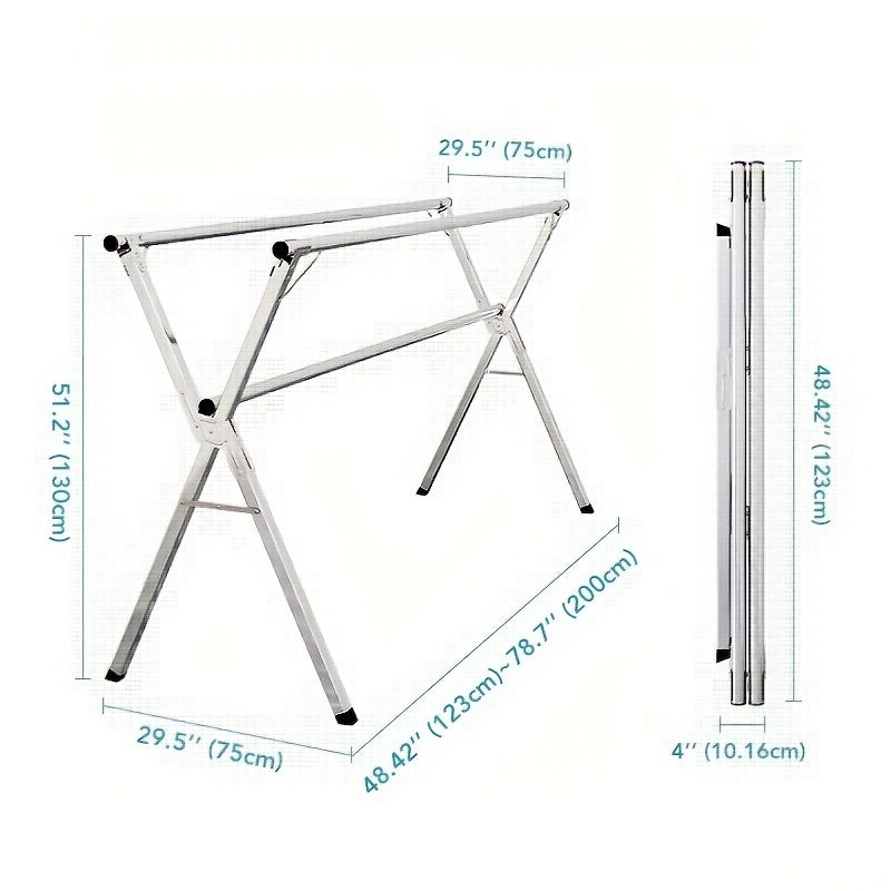 Stendibiancheria | Lunghezza retrattile e pieghevole, dimensioni 160.02cm e 199.9cm, metallo resistente, autoportante, acciaio inossidabile per impieghi gravosi, JOYBOS, Stendini