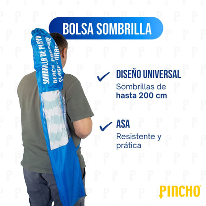 Trova un ombrellone da spiaggia con spilla, manico e chiusura regolabili, finestra trasparente, impermeabile e resistente, per ombrelloni fino a 240 cm, borsa da trasporto da giardino.