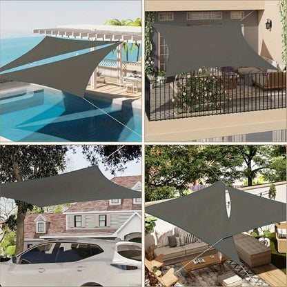 1pezzo 95% Protezione UV Parasole Vela - Tessuto HDPE Resistente con Doppia Rafforzazione delle Estremità, Resistente alle Lacerazioni, Facile da Installare con Corda Inclusa per Giardino, Patio, Balcone, Campeggio e Picnic - Grigio Profondo, Parasole Vel