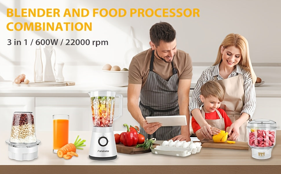 Frullatore di grande capacità da 1500ML, Robot da cucina 3-in-1, Tritatutto per carne, Frullatore per succhi per cucina domestica e verdure, Succo sano per la casa, Smoothie, Sorbetto, Milk Shake, Frappè