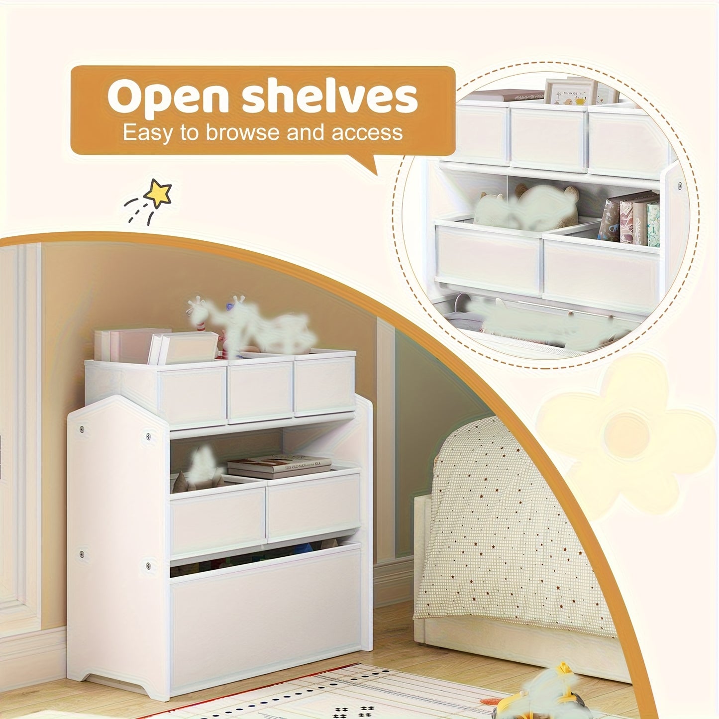 Mobiletto contenitore monoblocco con sei cassetti, ideale per organizzare e decorare la tua casa. Questa scatola portaoggetti in tessuto non tessuto è perfetta per varie stanze, tra cui soggiorno, camera da letto e bagno. Le dimensioni sono 63X60X30 cm, d