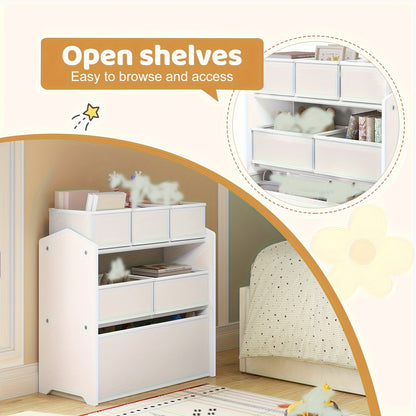 Mobiletto contenitore monoblocco con sei cassetti, ideale per organizzare e decorare la tua casa. Questa scatola portaoggetti in tessuto non tessuto è perfetta per varie stanze, tra cui soggiorno, camera da letto e bagno. Le dimensioni sono 63X60X30 cm, d