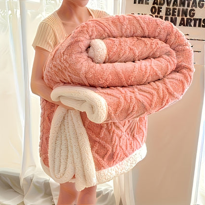 Coperta in Pelliccia Sintetica Jacquard Premium - Tessuto Ultra Morbido Simile al Velluto, Ipoallergenica e Antistatica - Bordi Cuciti a Doppio Strato per Maggiore Durata - Calore Invernale Accogliente - Lavabile in Lavatrice, Leggera, Ideale per Regali d