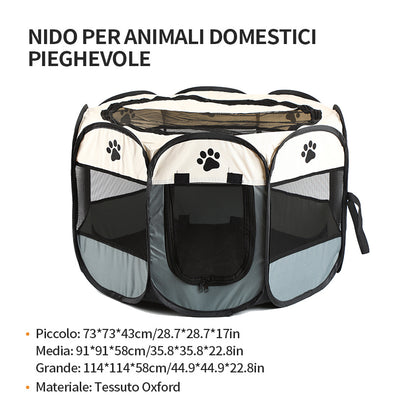 Penna per animali domestici Gatto Maternità Penna per animali domestici ottagonale Cassa per animali domestici pieghevole Penna per cani di grande spazio Penna per gatti