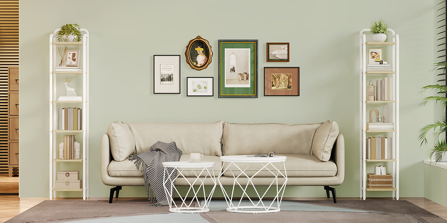 Libreria, Scaffale, Scaffale a Piedi, Libreria Stretta, Scaffale Angolare Industriale, Scaffale Sottile per Ufficio Domestico, Soggiorno, Camera da Letto, Cucina, 6 Ripiani Vintage Marrone-Nero