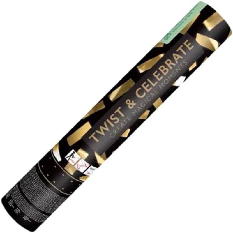 SPARKLERS CLUB Cannone per Coriandoli 28Cm Portata 5-8 Metri - Ideale per Halloween, Natale, Matrimoni, Compleanni, Feste - High-End, Sicuro, Durevole - Effetto Speciale Garantito (Gold Star, 10, Cannoni)