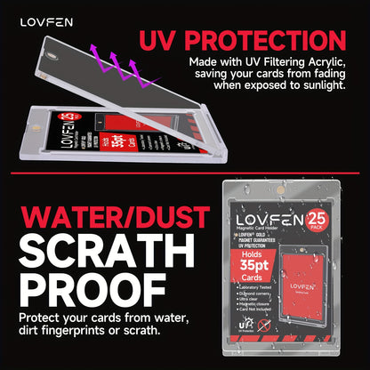 25 pz, portacarte magnetico ultraresistente - custodie protettive con costruzione in plastica rigida, protettore per carte da 35 pt per baseball e carte da collezione, regalo perfetto per Natale e Halloween