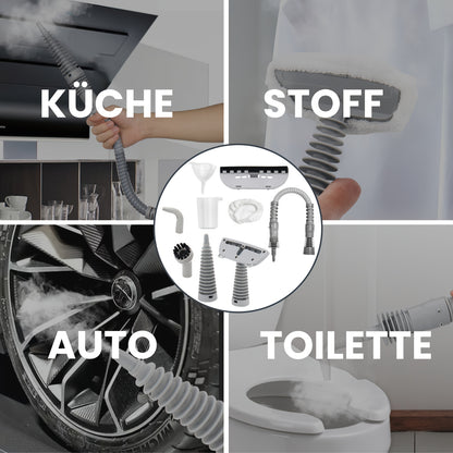 SUPERLEX 1050W Pulitore a Vapore Portatile con Blocco di Sicurezza - Vaporizzatore Multiuso per Uso Domestico, Tappeti, Auto, Pavimenti, Finestre & Divani, Rimozione Macchie con Additivi