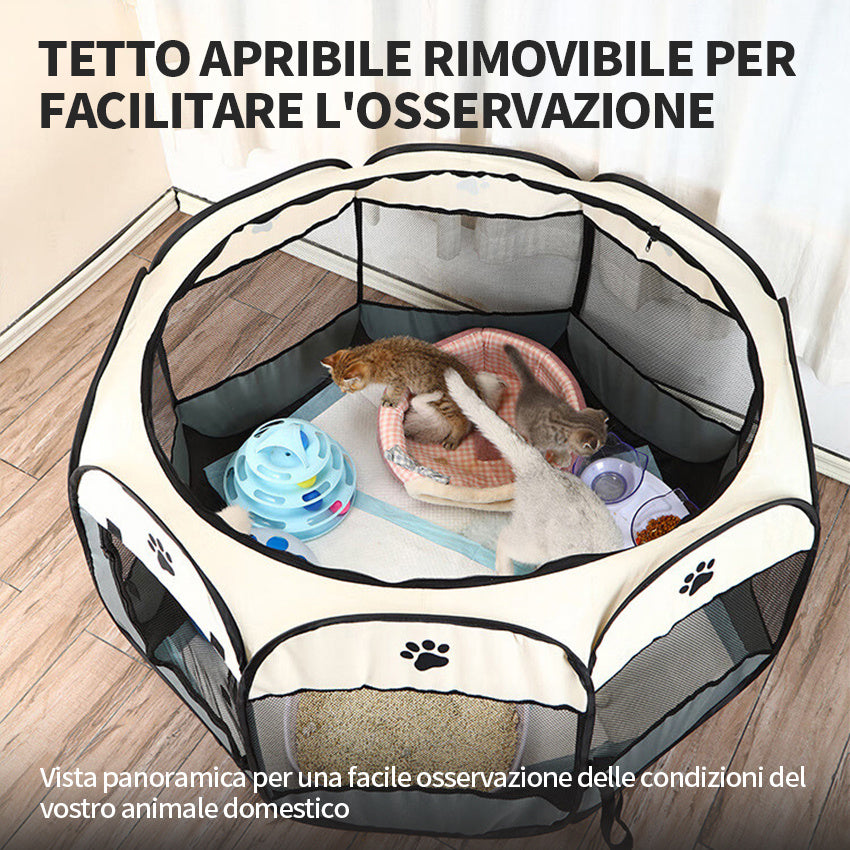 Penna per animali domestici Gatto Maternità Penna per animali domestici ottagonale Cassa per animali domestici pieghevole Penna per cani di grande spazio Penna per gatti