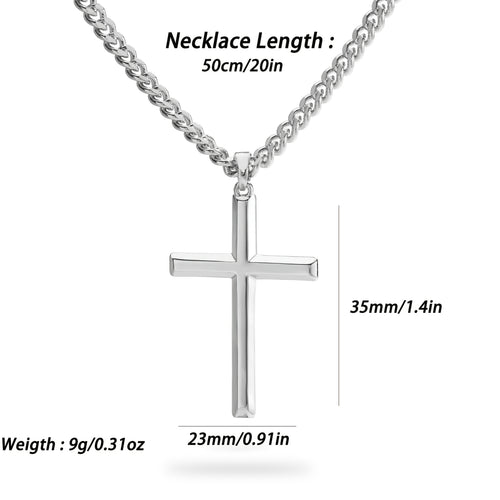 Collana con ciondolo a croce in argento 925 con catena classica, accessori di gioielleria in stile hip-hop per feste, regalo per San, festa del papà, confezione regalo inclusa