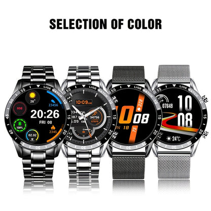 Orologio Intelligente LIGE con Schermo Touch Completo da 3,53 cm. Funzione di Controllo Musicale/Avviso Informazioni Chiamate/Conteggio Calorie. Orologi da Polso Sportivi Multifunzionali per Esterni per Android e iPhone. Adatto per Regali a Uomini