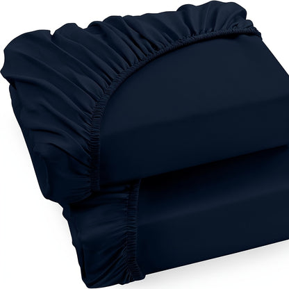 Confezione da 2 lenzuola con angoli in 100% 130gsm, lenzuola con angoli in 100%, gonna da 30cm, ipoallergenico, lenzuolo da letto traspirante, adatto per camera da letto, dormitorio e camera degli ospiti, lavabile in lavatrice, biancheria da letto, con an