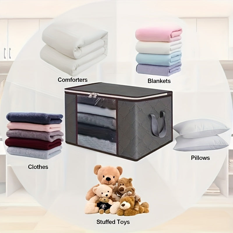Set di 6 sacche contenitori oversize, robusto organizer pieghevole per coperte, cuscini e giocattoli, realizzato in materiale di polipropilene spesso, con cerniera e copertura, con maniglie rinforzate, non richiede elettricità, contenitore da mettere sott