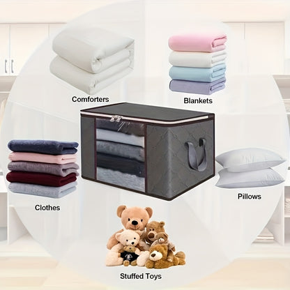 Set di 6 sacche contenitori oversize, robusto organizer pieghevole per coperte, cuscini e giocattoli, realizzato in materiale di polipropilene spesso, con cerniera e copertura, con maniglie rinforzate, non richiede elettricità, contenitore da mettere sott