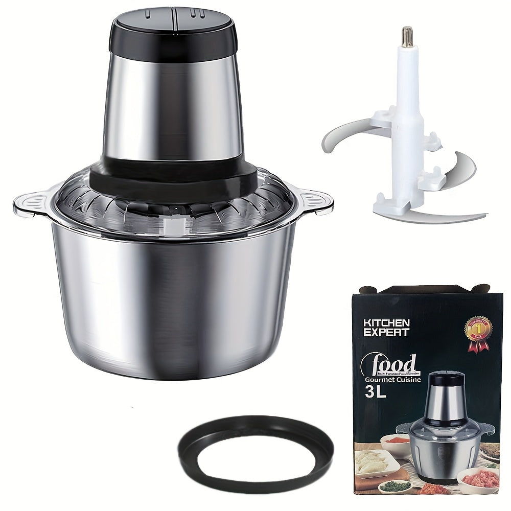 Robot da cucina in acciaio inossidabile, tritatutto, tritacarne elettrico 500W, 5L, tritacarne in acciaio inossidabile per cucina, verdure, cipolle, aglio, insalata, omogeneizzati, noci con 6 lame in acciaio inossidabile