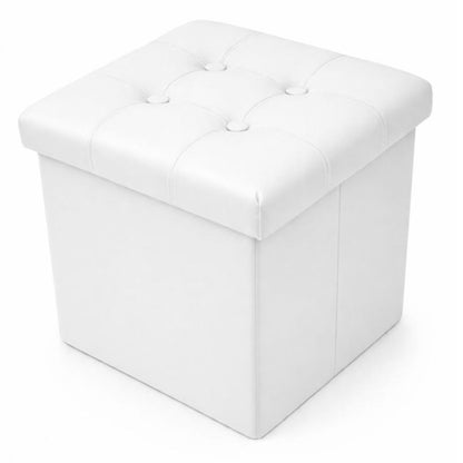 Cecaro Group Pouf Cubo Contenitore in Ecopelle Cecaro Group – 38x38 cm – Seduta Imbottita con Baule Salvaspazio – Trapuntato con Bottoni – Vari Colori