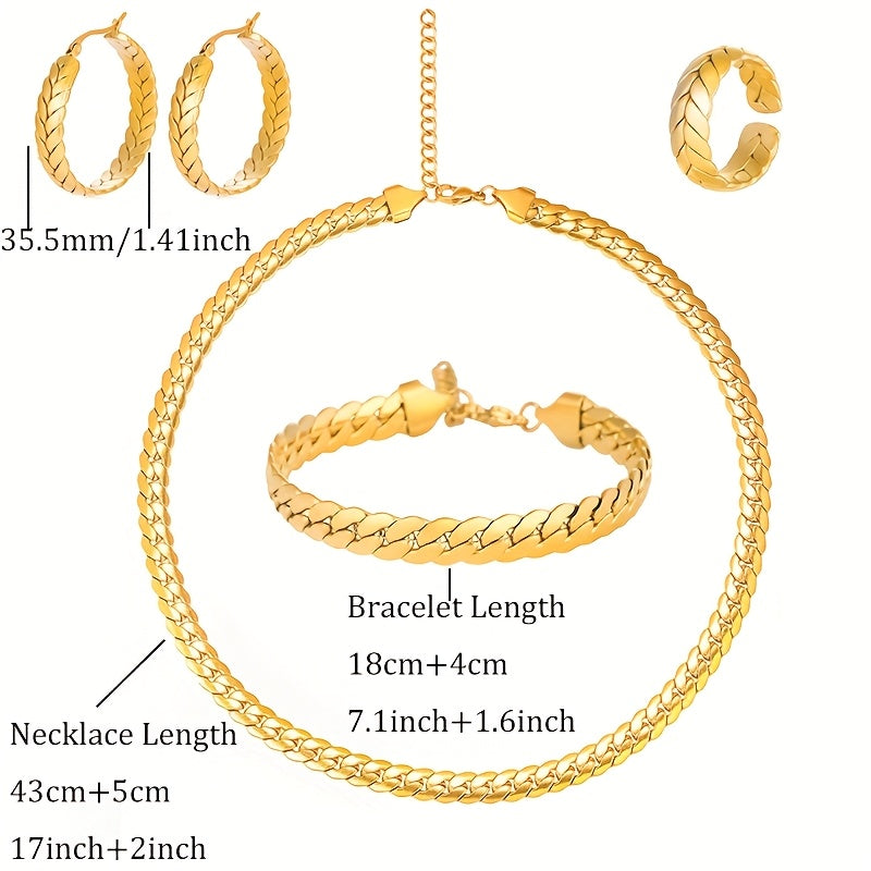 ARTPAGE, Set di gioielli da donna in argento 925, collana + braccialetto + orecchini + anello/ Set da 4 pezzi. Peso totale del prodotto (93,31 g), glamour ed elegante, il regalo perfetto per le donne, ideale per San Valentino, fornito con una squisita con