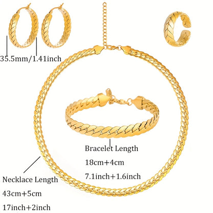 ARTPAGE, Set di gioielli da donna in argento 925, collana + braccialetto + orecchini + anello/ Set da 4 pezzi. Peso totale del prodotto (93,31 g), glamour ed elegante, il regalo perfetto per le donne, ideale per San Valentino, fornito con una squisita con
