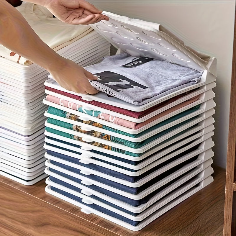 20 Tavole Impilabili per Riporre Vestiti, Organizzatori per Armadio in Plastica, Salvaspazio, Leggere e Portatili, Adatte per Armadi, Dormitori e Uso Domestico, Scaffali per Vestiti Facili da Pulire, Adatte per Camicie, Vestiti, Jeans