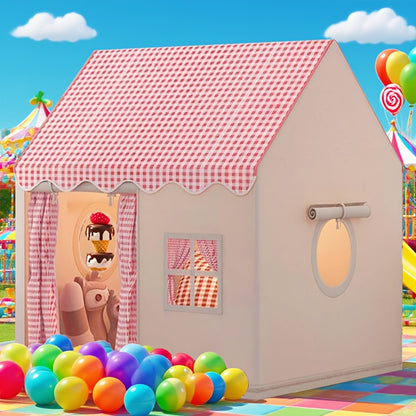 Tenda a scacchi rosa e bianca stile casa - Grande casetta da gioco per interni ed esterni per bambini | Pieghevole per una facile conservazione | Grande casa a scacchi rosa | Regalo perfetto per vacanze e compleanni per ragazzi e ragazze. Casa fantastica
