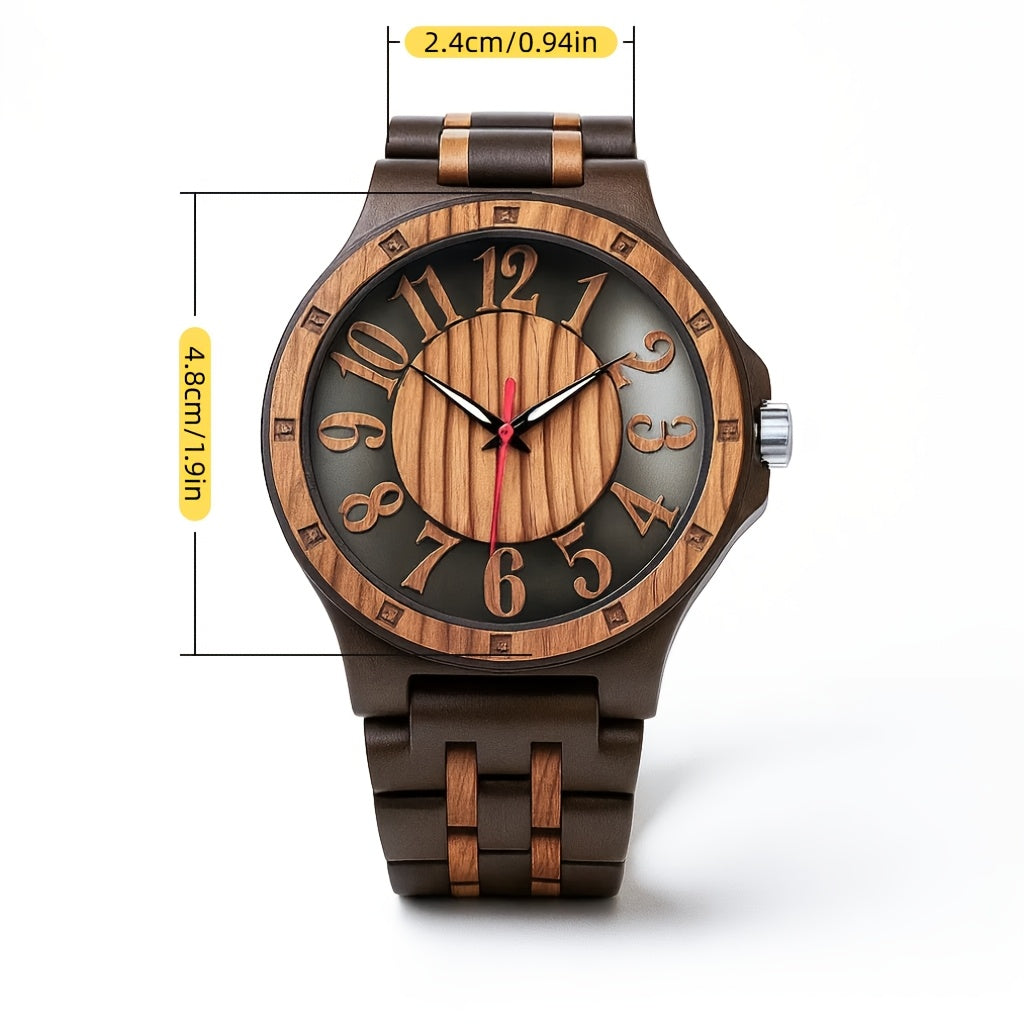 LeeEv Orologi da Uomo in Legno Leggero e Trasparente a Colori Mescolare, Incisi a Mano, Analogico al Quarzo, Orologio da Polso in Bambù, Regalo per Uomo