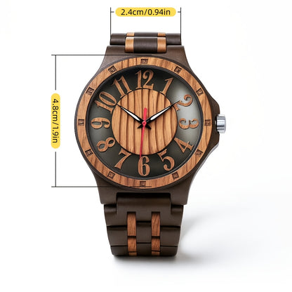 LeeEv Orologi da Uomo in Legno Leggero e Trasparente a Colori Mescolare, Incisi a Mano, Analogico al Quarzo, Orologio da Polso in Bambù, Regalo per Uomo