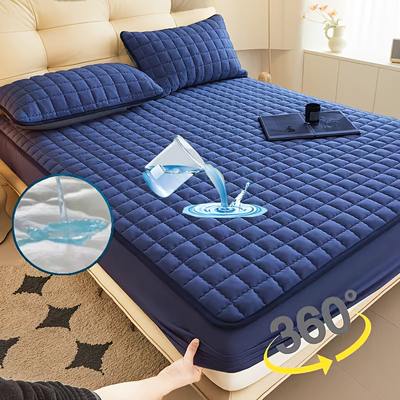 Coprimaterasso impermeabile da 1 pezzo di alta qualità, lenzuolo con angoli, realizzato con tecnologia di goffratura a onde sonore, copriletto morbido e confortevole, lavabile in lavatrice, adatto per camere da letto, hotel, dormitori, federe e imbottitur