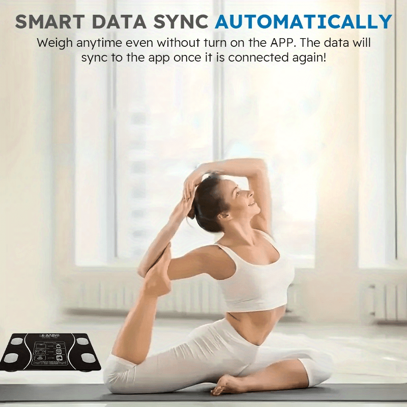 Bilancia pesapersone smart, Nero Batteria + Metro a nastro per Indice Corporale con Sincronizzazione APP – vista dettagliata