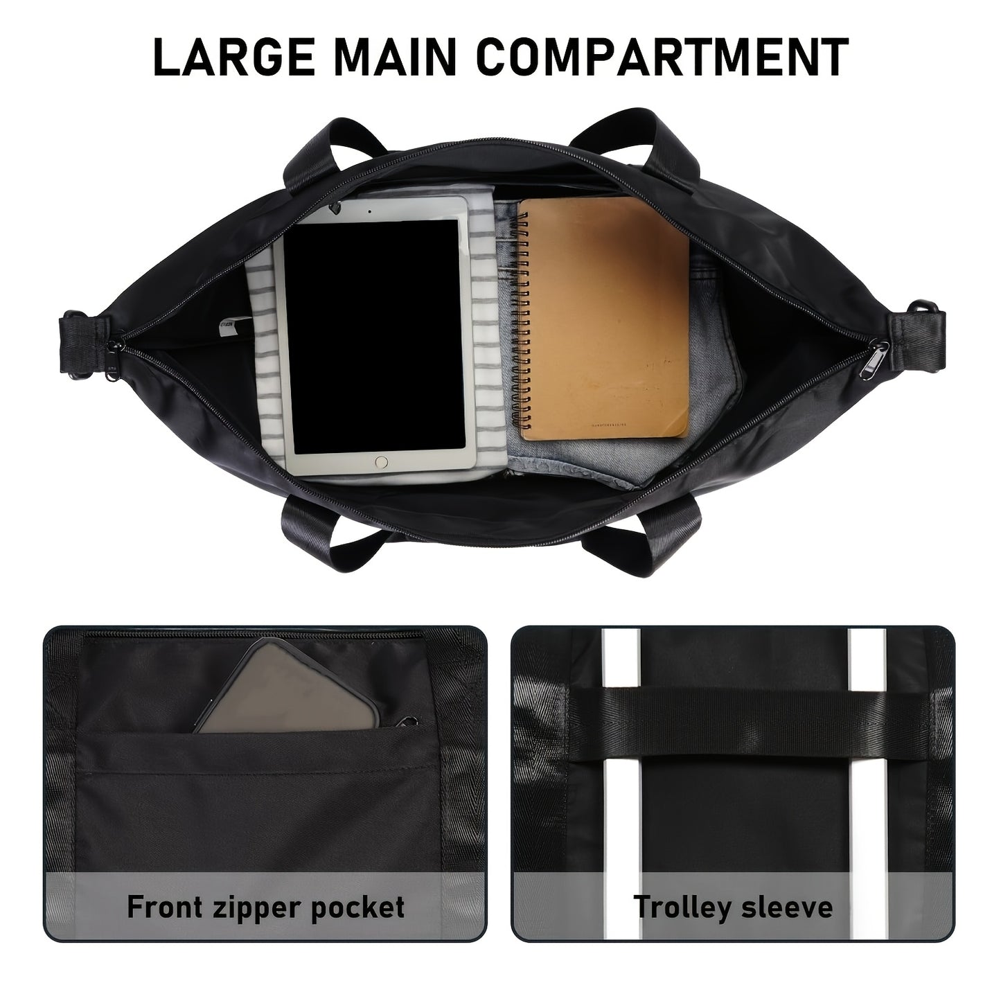Borsa da viaggio unisex approvata, Verde per campeggio e viaggio – vista dettagliata 2
