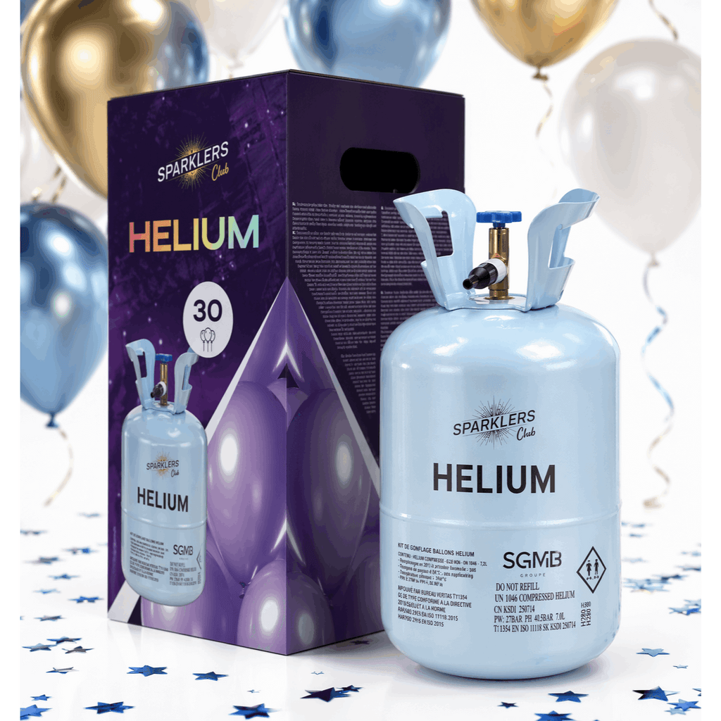 Bottiglia Grande di Elio Gas Elio per 50 Palloncini - Cilindro Monouso Capacità 0.40M3 - Ideale per Halloween, Natale, Matrimoni, Compleanni, Feste - Fai Saliare i Tuoi Palloncini con SPARKLERS CLUB