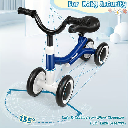 Bicicletta senza pedali per bambini e bambine - Robusto telaio in lega e grande ruota posteriore, bicicletta da allenamento leggera con ruota antiscivolo simile a un pneumatico ammortizzato (senza freni) - Prima bicicletta da equilibrio per interni/estern