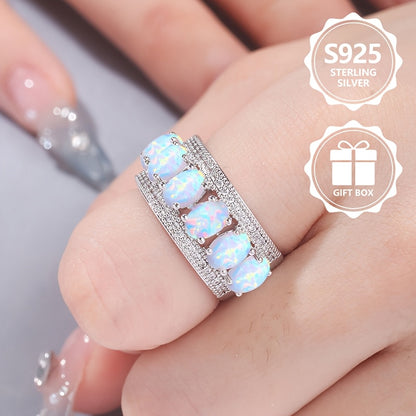 Un anello da donna spettacolare, realizzato in argento sterling 925, elegante e alla moda, abbellito da pietre naturali. Questo bellissimo gioiello è perfetto per le vacanze, l'uso quotidiano e rappresenta un regalo commemorativo ideale per gli amici.