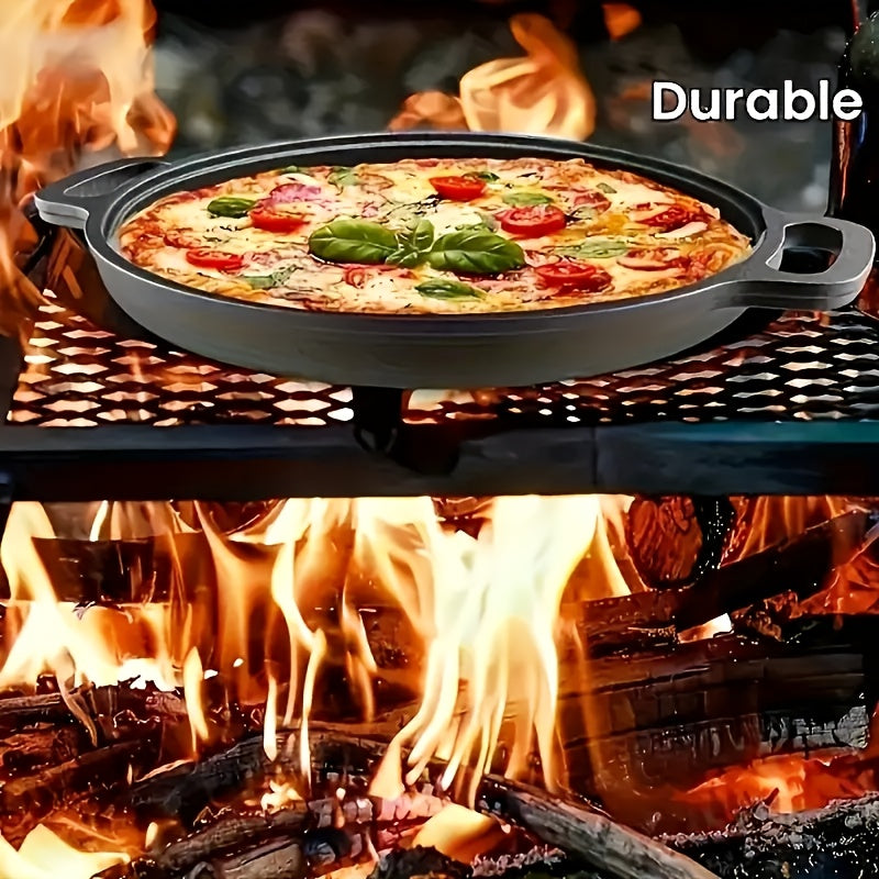 Padella versatile in ghisa - Perfetta per pizza, grigliate e pancake - Compatibile con tutti i fornelli, ideale per cucinare all'aperto e in cucine domestiche