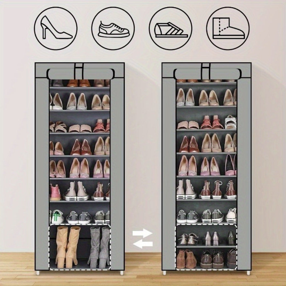 Scarpiera a 9 Ripiani, Armadietto per Scarpe, Contenitore per Scarpe, Capienza di Circa 27 Paia di Scarpe, Scaffale Semplice (58 x 28 x 160 cm)