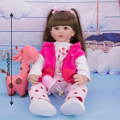 Bambola Rebirth 22 Pollici (55 cm) Bambola Neonata Carina, Assolutamente Realistica, Viene Fornita con Vestiti e Accessori Giocattolo, Adatta a Bambini di Età Superiore