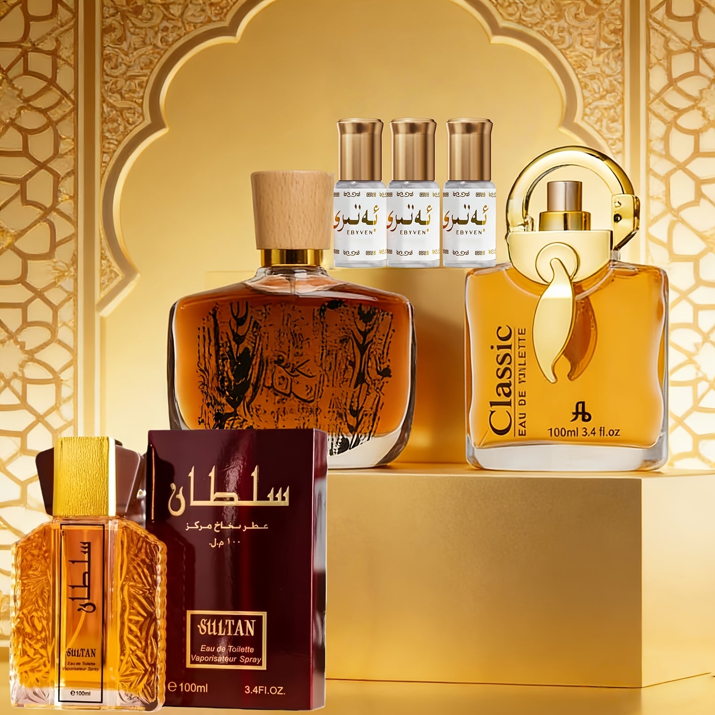 Sei Flaconi (3.38 Fl Oz X 3 e 0.1 Fl Oz X 3) Serie Araba Eau De Toilette - Legnoso Esotico - Fragranza a Lunga Durata, Unisex, Adatto a Tutte le Occasioni. Il Set Regalo Perfetto Quotidiano/Vacanziero per Te o Altri