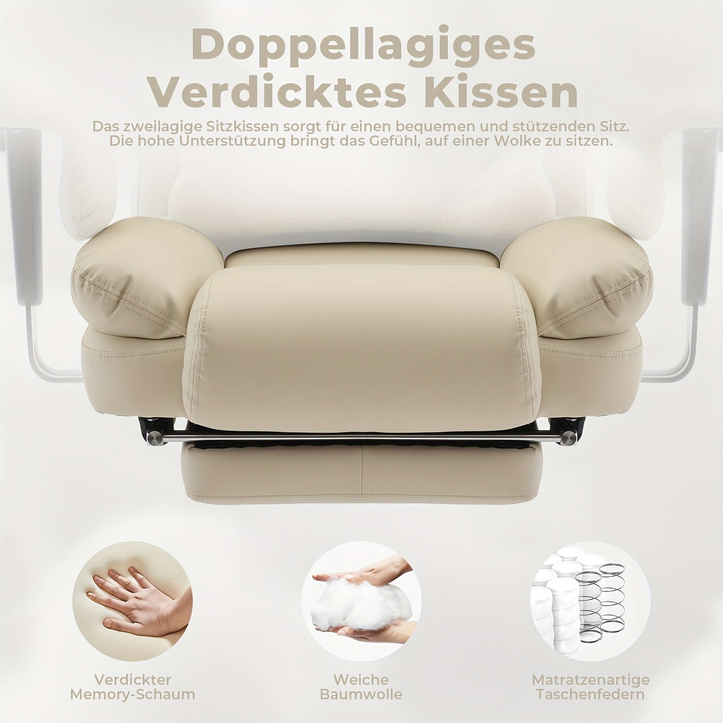 Sedia Ufficio Ergonomica 200kg, Sedia Computer con Supporto Lombare e Poggiapiedi, Schienale Alto Regolabile in Altezza per Tavolo e Seduta Confortevole, Poltrona Executive Nera