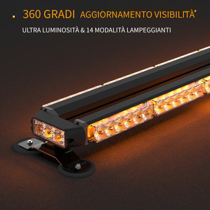 Barra LED Ambra da 38 Pollici Progettata per Camion e Veicoli da Costruzione Fuoristrada, Senza Batteria