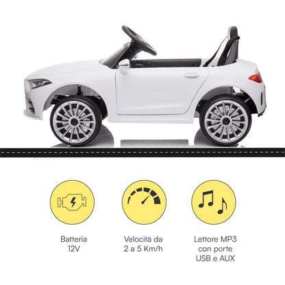 Baroni Toys Auto Macchina Elettrica per Bambini Audi R8 Sport, 12V Con MP3, Macchina telecomandata Full Optional, sedile in Eco pelle, porte apribili, Velocità 3-5 km/h, con Telecomando